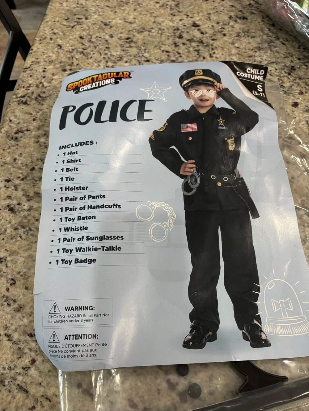 Spooktacular Creations Police costume Youth Small 5-7 With accessories GUC